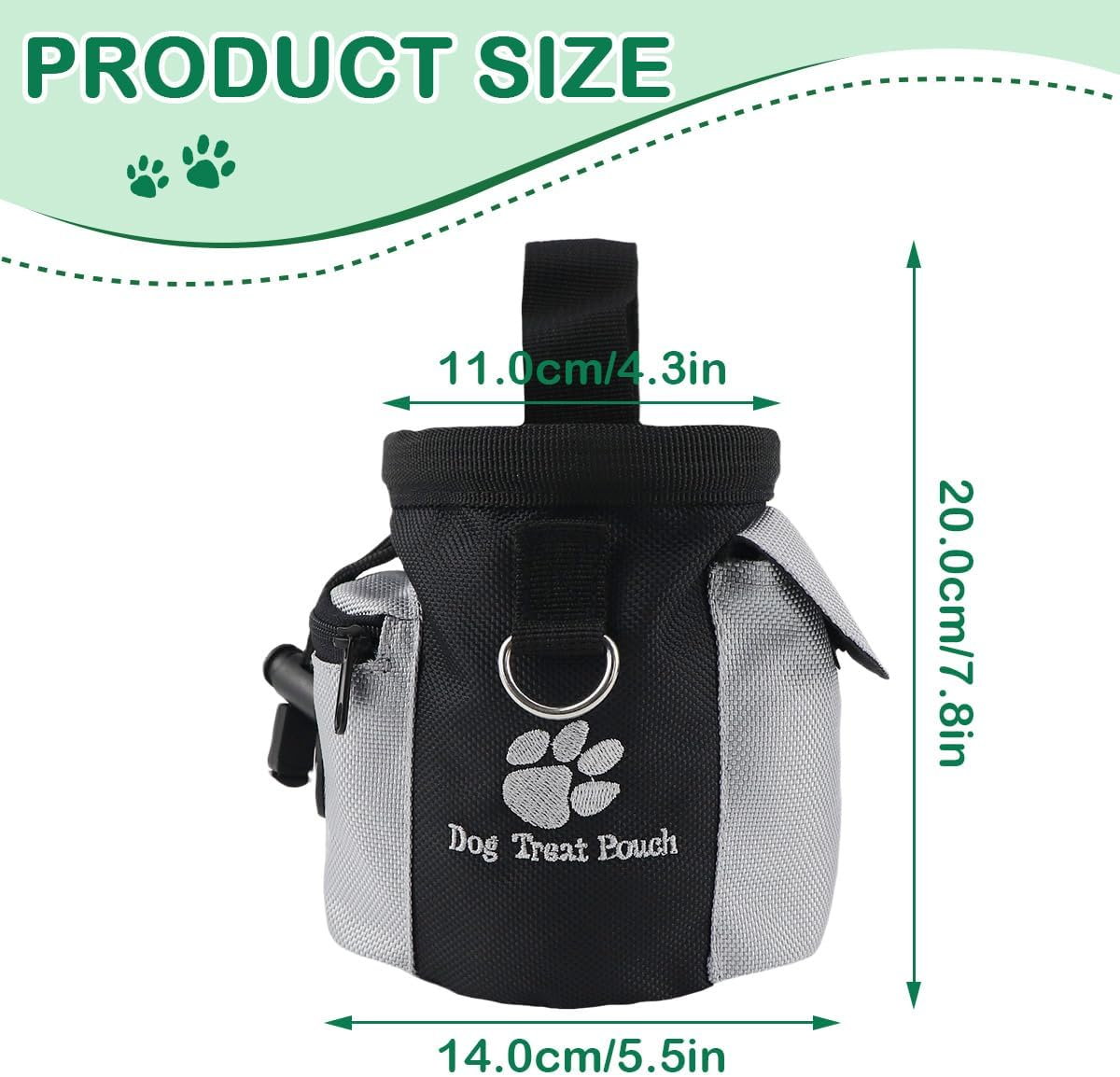 FERCAISH Treat Bag for Dogs, Food Bag for Dogs, Dog Training Oxford Bag, Hands-Free Dog Training Bag, Clicker Dog Treat Bag with Built-In Waste Bag Dispenser image number 3