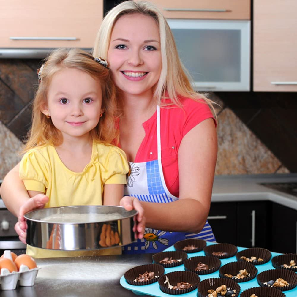 12 Cups Silicone Muffin Pan, Cupcake Pan, Yucool 3 Pack Silicone Molds for Muffin Tins, Cakes Microwave Oven Safe (Orange, Red, Blue)