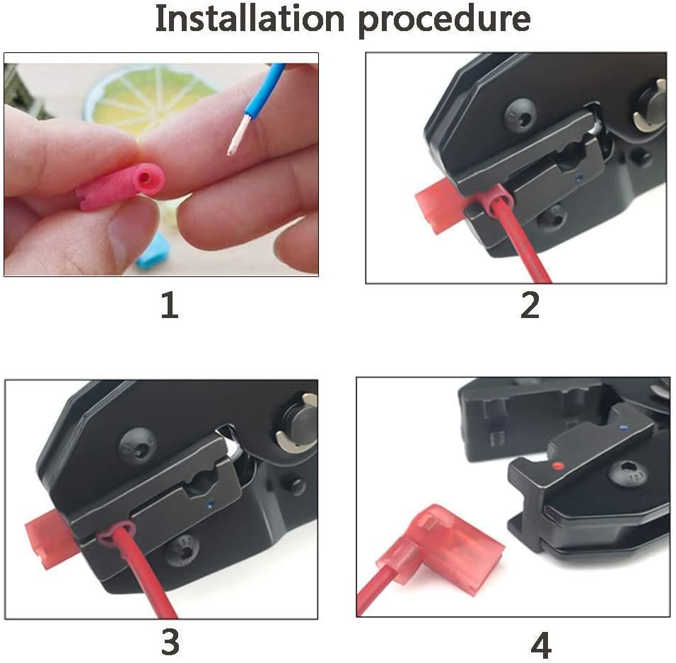 60Pcs Fully Right Angle Insulated Female Flag Spade Terminals Connector 0.5-6Mm image number 6