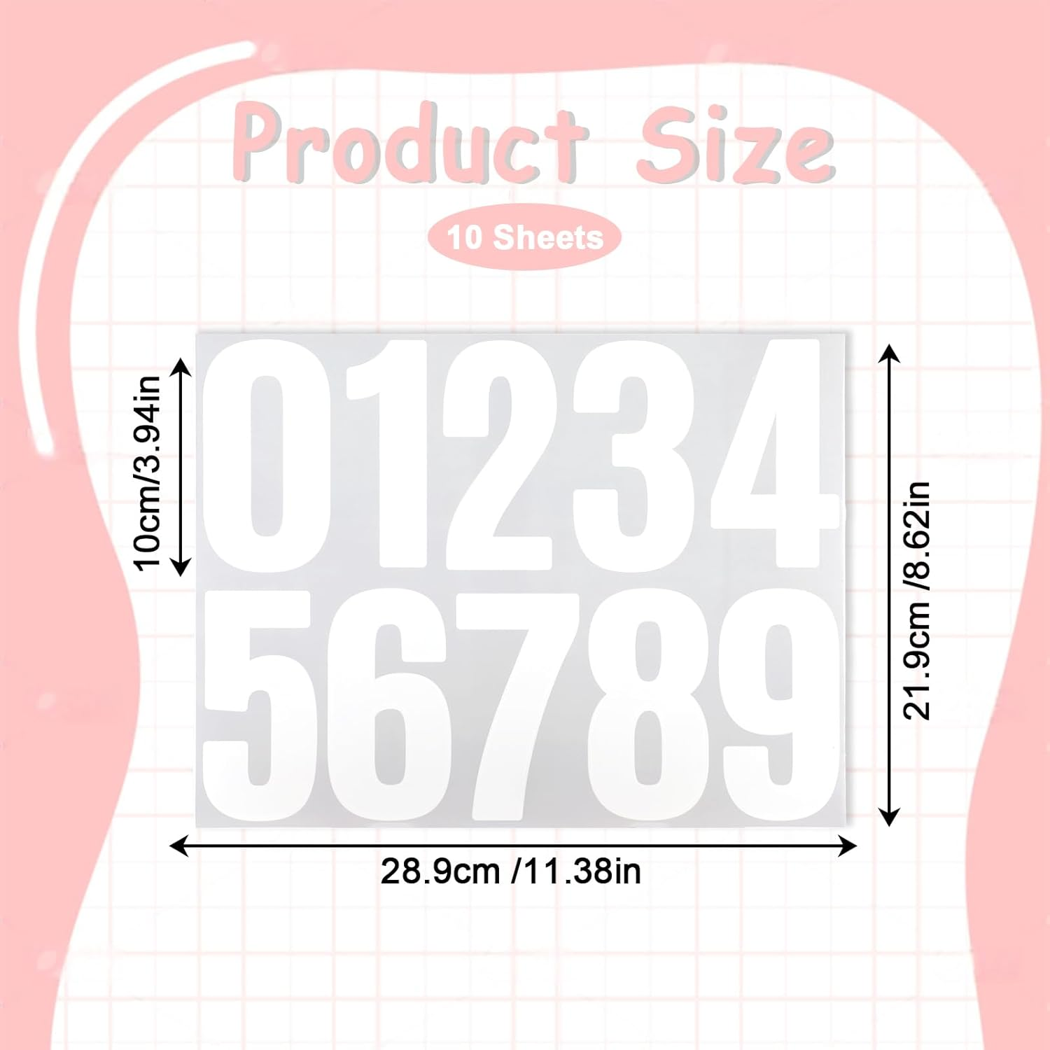 50 PCS White Door Numbers Stick On, 4 Inch Bin Numbers Stickers Self Adhesive, 0-9 Vinyl Number for Mailbox Door Garbage Bins Address Car image number 4