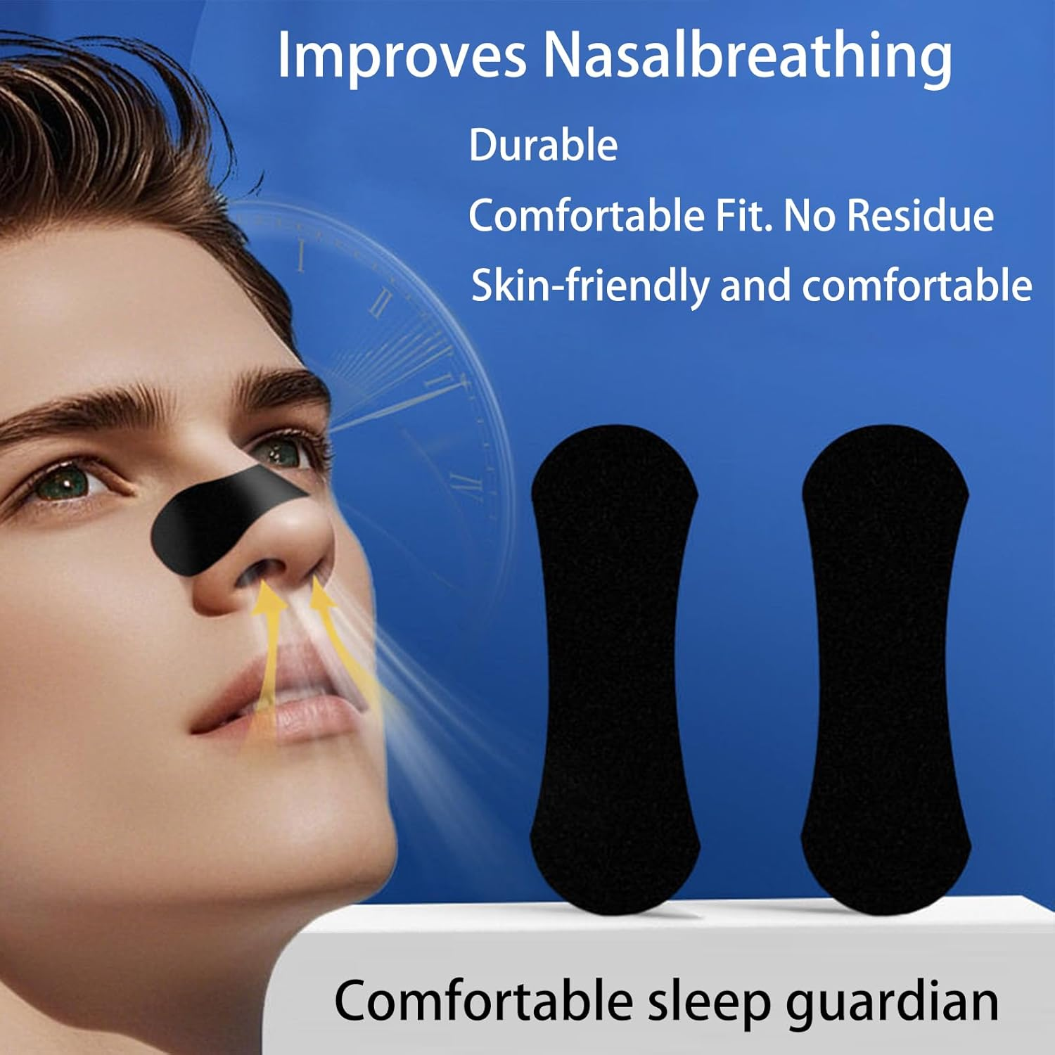 Nose Strips, Nasal Strips for Sleeping (60 Count) - anti Snoring Nose Strips for Breathing for Sleeping Stop Snoring Aids for Men Women Nose Breathing Strips, Reduce Snoring, Improve Sleep Quality image number 6