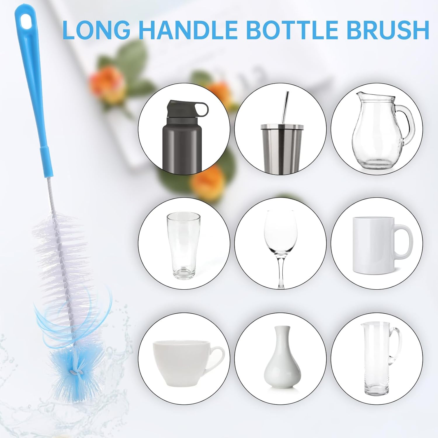 7 Pack Bottle Brush Cleaner Set, 3 in 1 Cup Lid Gap Cleaning Brush, Straw Brush Water Bottle Brush, Multifunctional Insulation Bottle Cleaning Tools image number 6