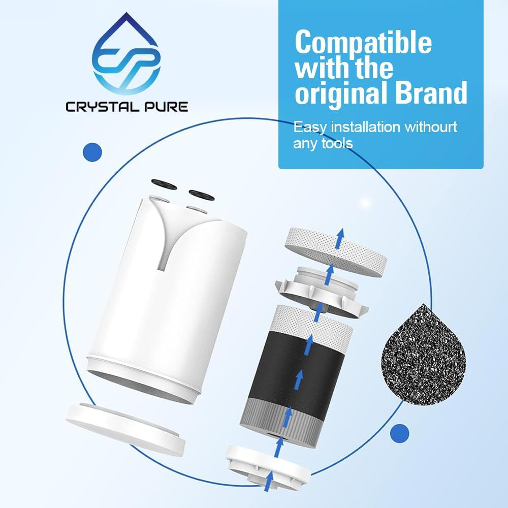 Crystal Pure Pack of 4 Replacement Water Filter Cartridge Compatible with Brita on Tap V-MF, on Tap Pro V-MF, on Tap HF, on Tap Advanced Water Filter System image number 6