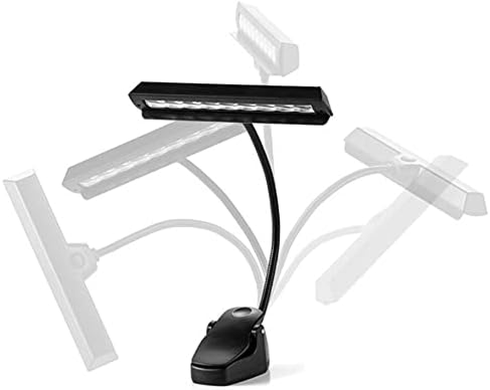 Music Stand Light, 9 Leds Clip on Reading Light - 2 Level Brightness Settings, Powered by Batteries or USB, Perfect for Piano, Reading, Music Performance, Sewing, Bedside Table, Office Desk image number 6