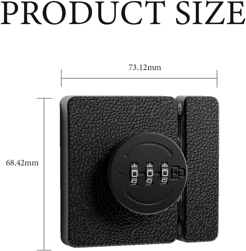 Black Keyless Combination Cabinet Lock, Anti-Pry 3-Digit Security for Swinging/Sliding Door, Bedroom, Office,Locker, Closet, Child Safety, Easy Installation image number 3