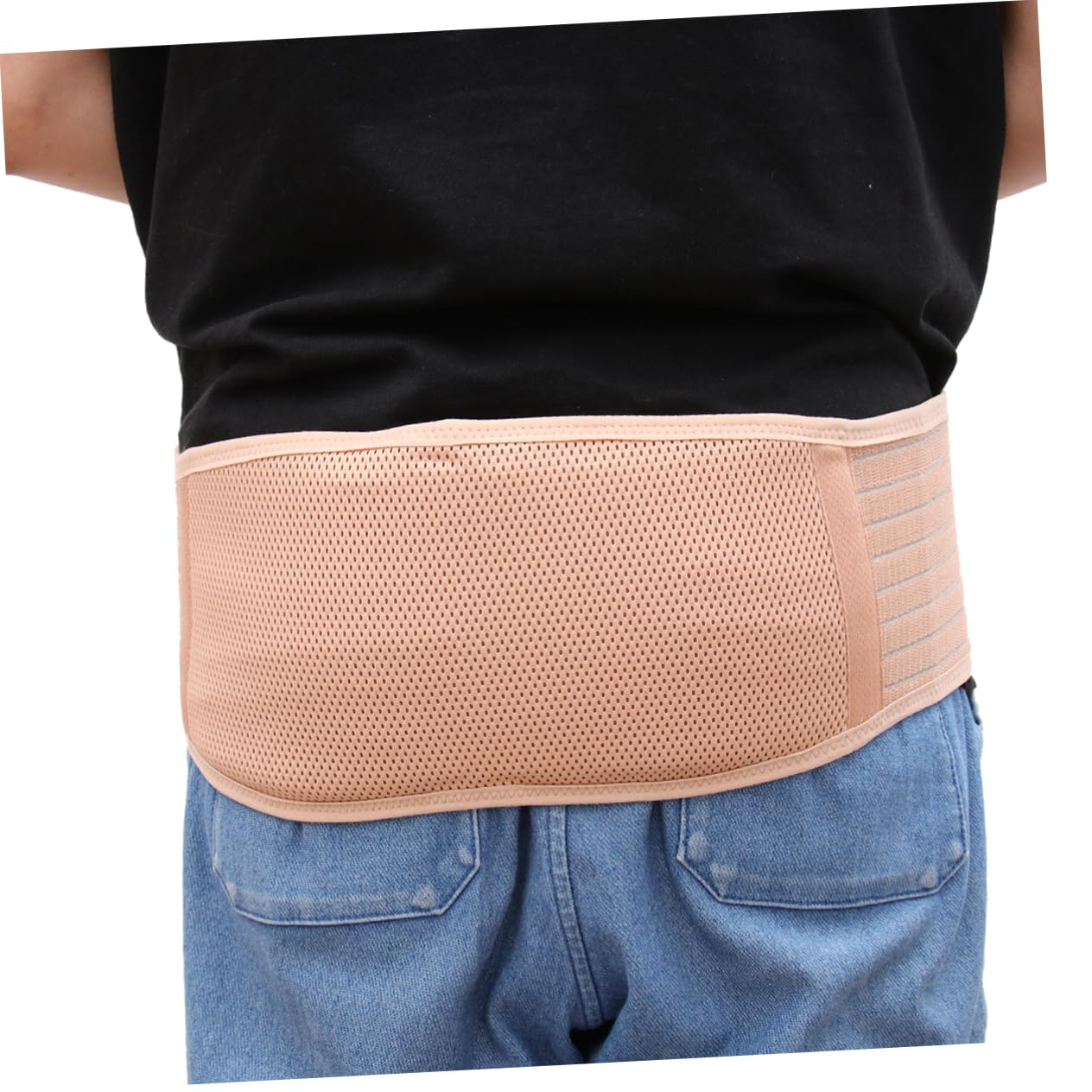 Maternity Belly Belt and Abdominal Support Band for Pregnancy, Breathable Waist Care Back Brace in Beige, Free Size, Comfortable Lower Abdomen Protector for Women during Pregnancy image number 3