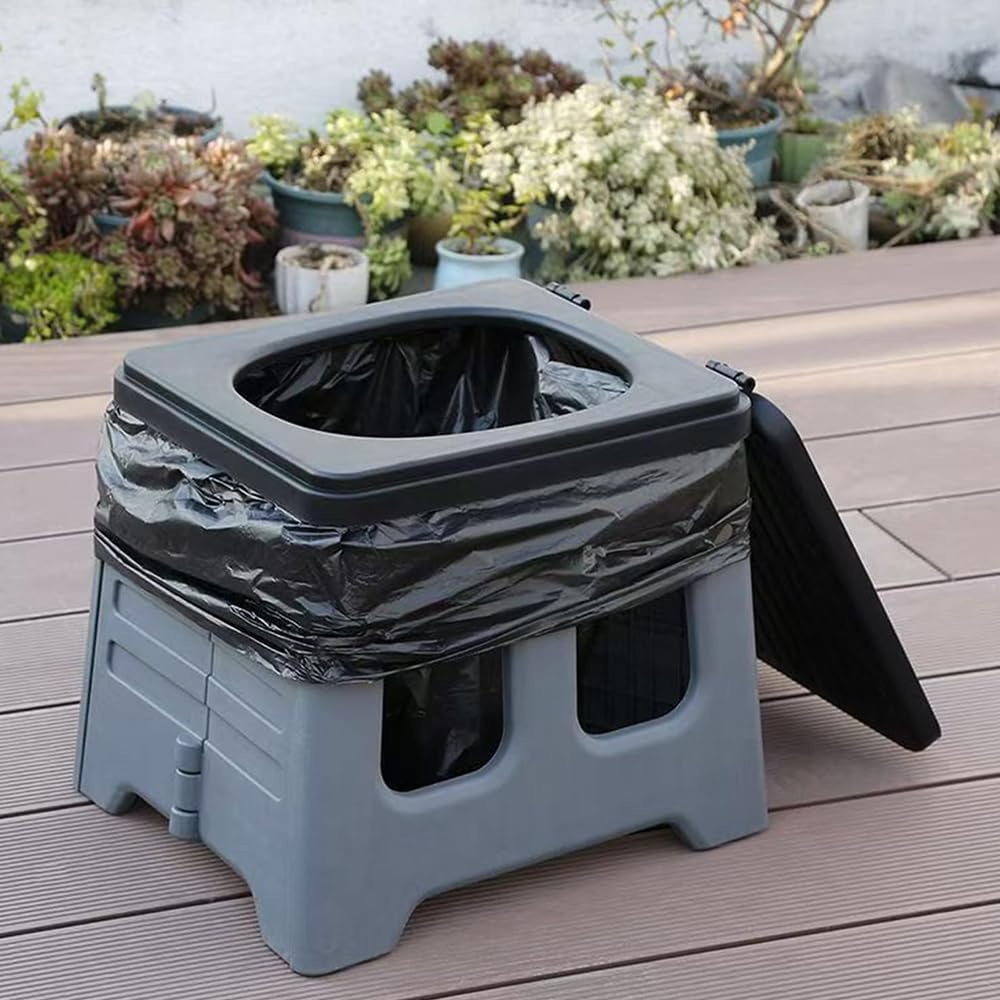 Portable Camping Toilet for Adults - Foldable Travel Potty with Sealing Lid, Supports up to 75Kg, Waterproof, Lightweight Design for Camping, Hiking, Boating, Car Trips and Emergency Use image number 4