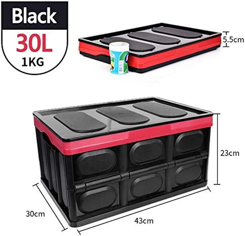 Clever Durable Collapsible Folding Stackable Plastic Crates Storage Container Basket Bins Box with Lids for Outdoor Picnic Camping Cooking Grocery Shopping (Small, Black) image number 4