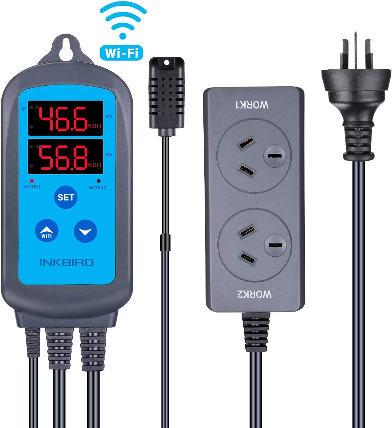 Inkbird Wifi Thermostat ITC-308 Digital Temperature Controller with Wifi Humidity Controller IHC-200 Digital Humidistat for Smoking Meat Mushroom Humidifier Dehumidifier Reptile Greenhouse Home Brewing image number 6