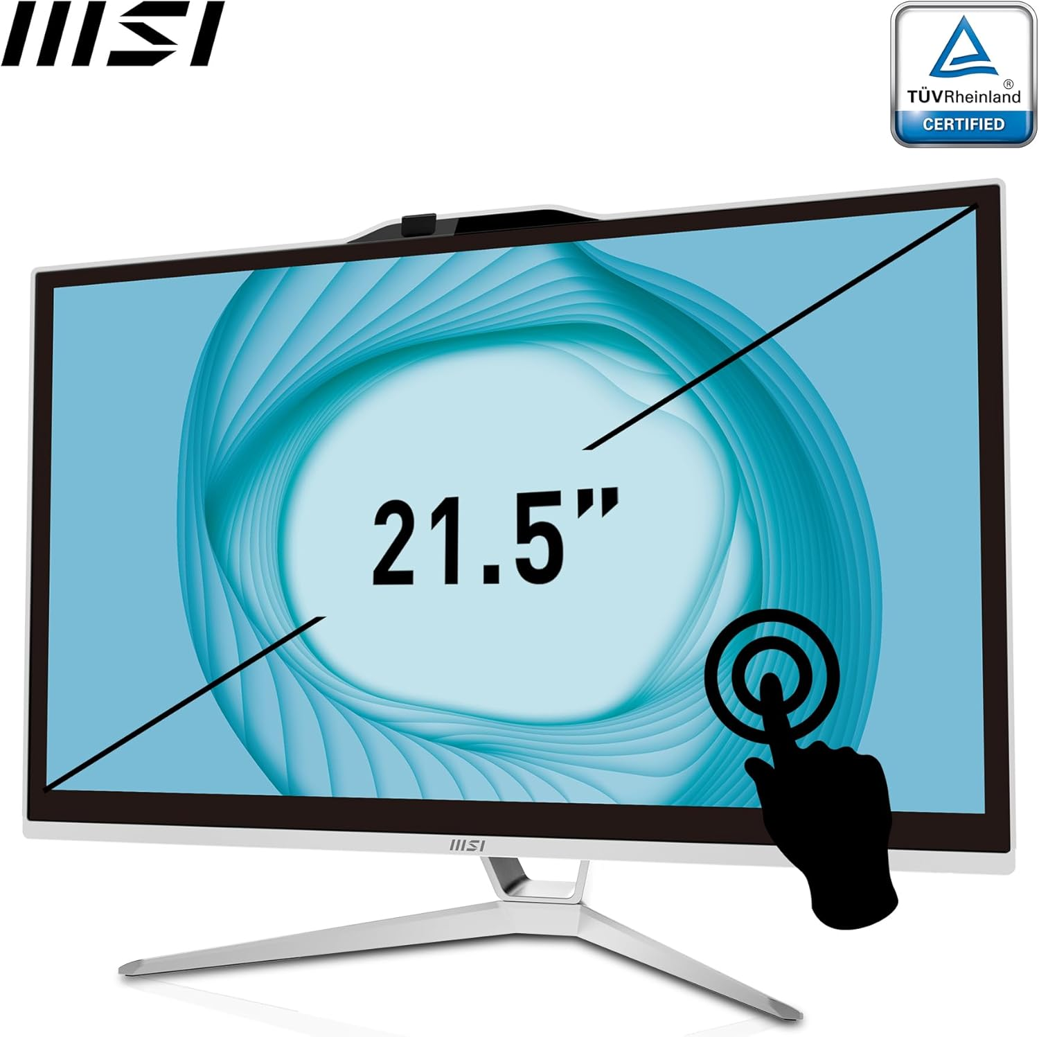 MSI PRO AP222T 13M-027AU 21.5" All in One Desktop, FHD, IPS, 10-Point Touch Screen, Intel Pentium G7400, 4GB RAM, 128GB M.2 SSD, WIFI5, Win11Pro, Webcam, Wired KBM, Black, 1 Year OS Warranty image number 5