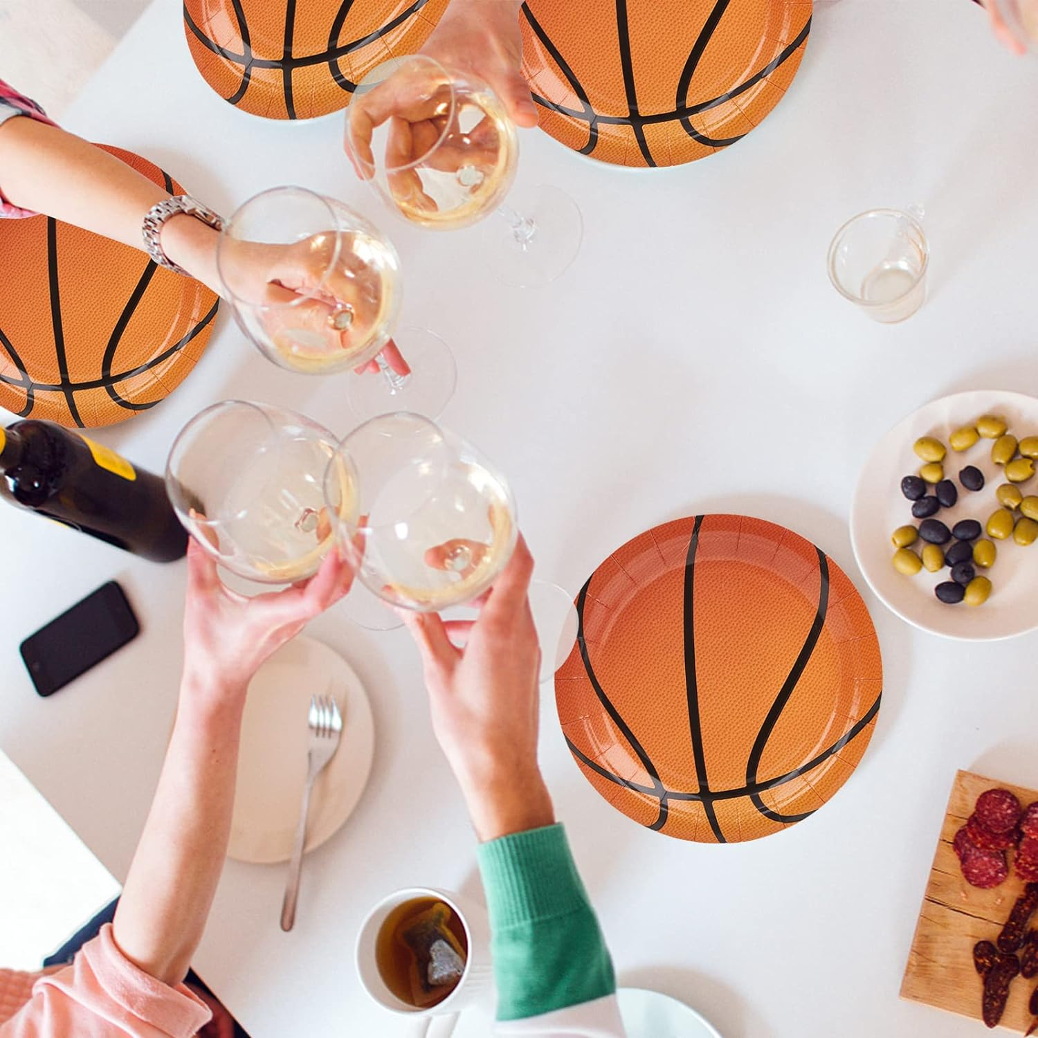 80 Pieces Basketball Birthday Cake Plates - 7 Inch Basketball Party Paper Plates Party Supplies - Baby Shower Decorations &ndash; Sports-Themed Party Tableware image number 5