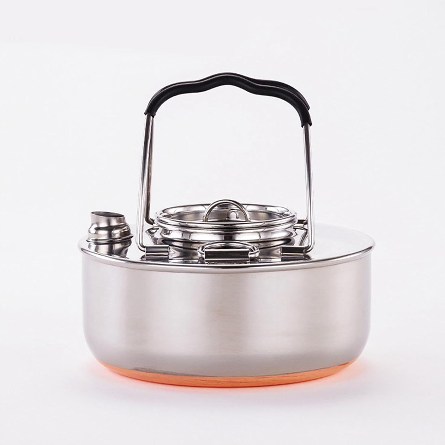 Camping Kettle Water Kettle Outdoor Campfire Coffee Tea Pot Teapot Camping Tea Kettle for Camp Barbecue Yard Picnics Hiking, 0.9L image number 4