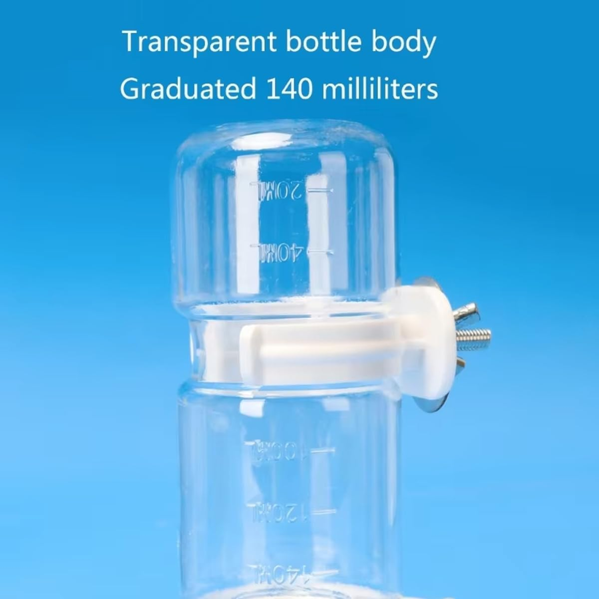 Automatic Bird Water Feeder for Parrots, Pigeons, and Small Birds, 140Ml Capacity, Transparent Bottle with Secure Cage Mount, Durable Pet Bird Supplies, Ideal for Birdcage Accessories