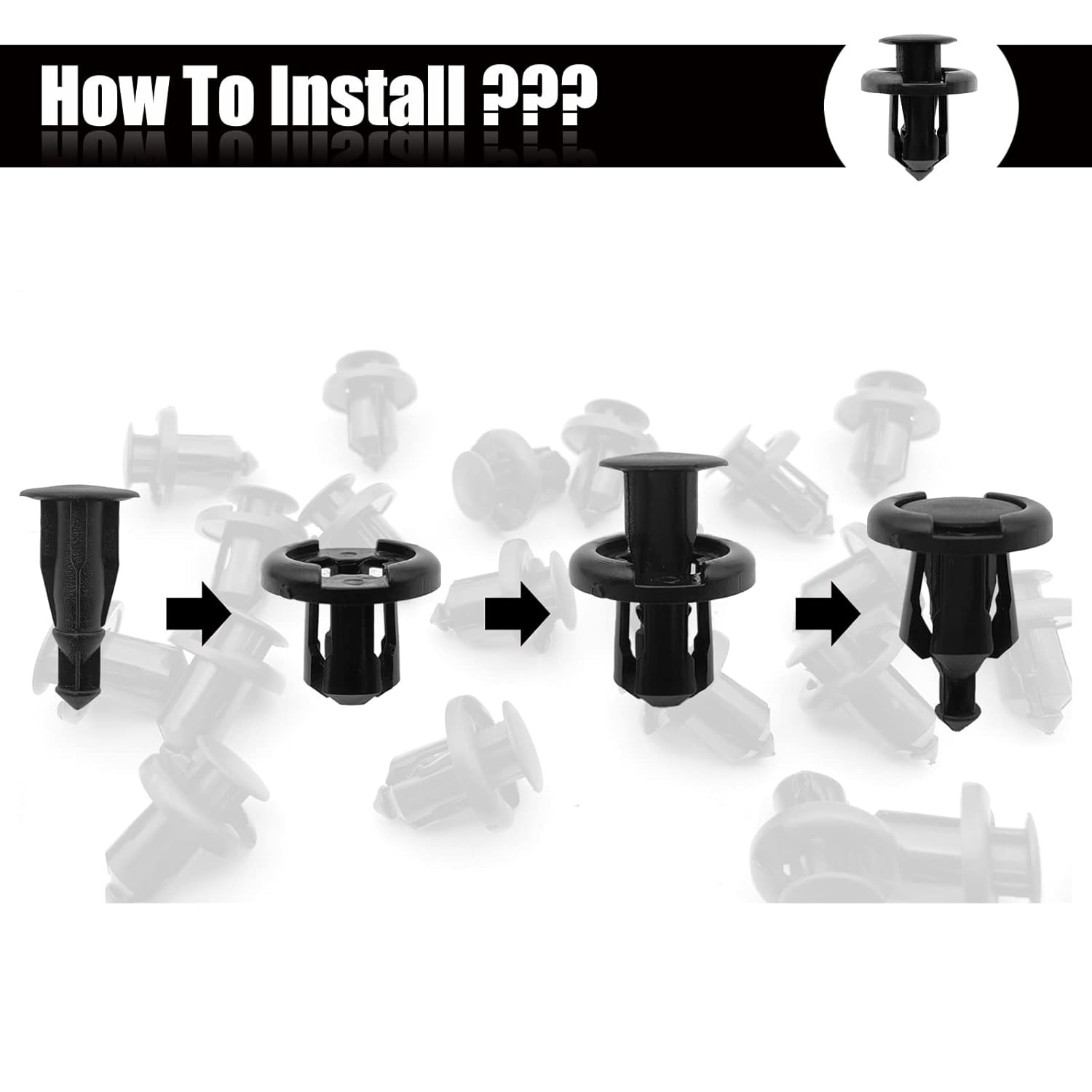 20Pcs Front Bumper Push-Type Retainer Clips, 10Mm Fender Liner Clip Compatible with Honda CR-V Accord Civic Acura 91503-SZ3-003 Nylon Clip Fasteners Pin Screws image number 6