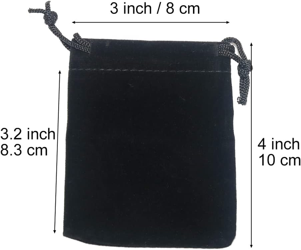 HRX Package Little Velvet Drawstring Pouches, 20Pcs Black Velvet Cloth Bags for Jewelry Small Gift (2.8" X 3.6") - Yellow image number 2