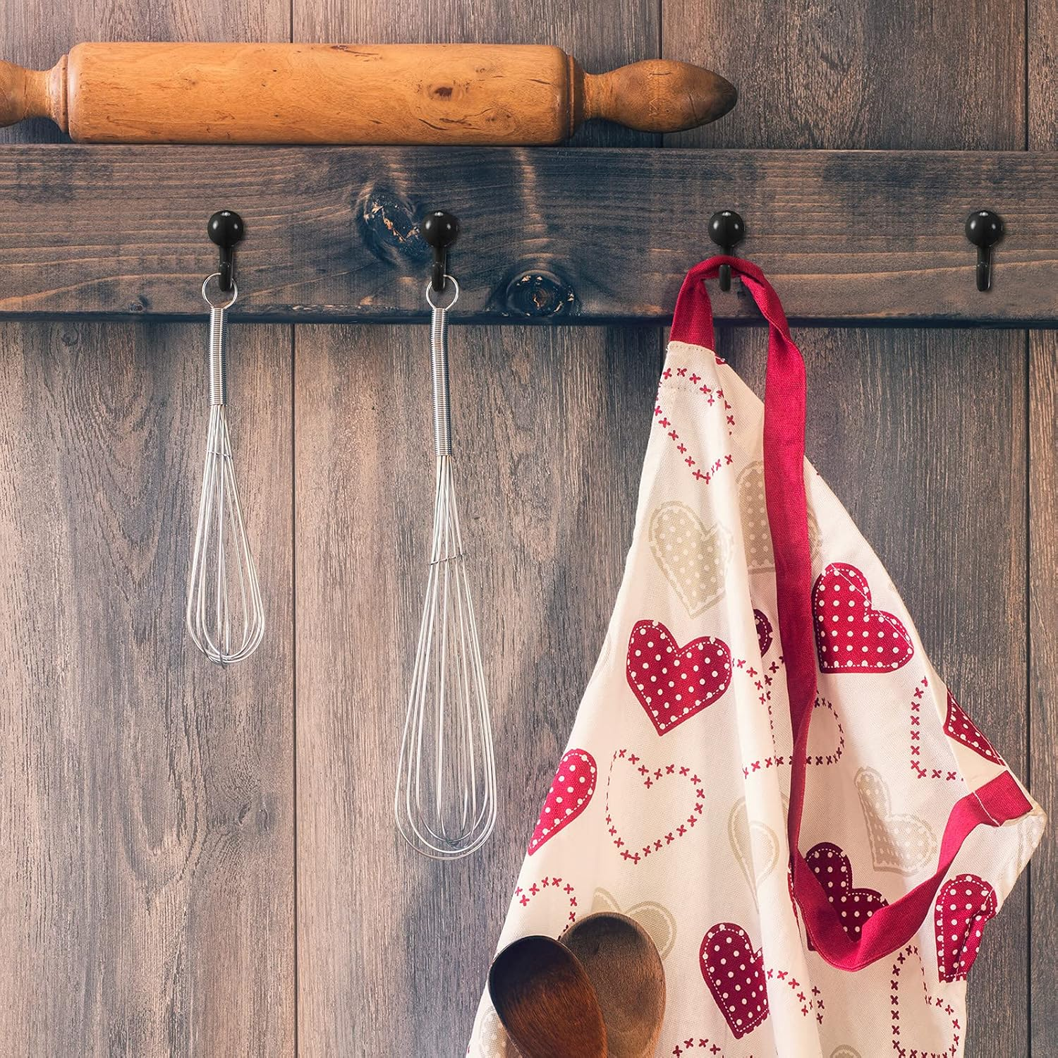 Tenare 50 Pieces Push Pin Hooks Plastic Heads Pin Tacks Decorative Wall Thumb Tacks Hanging Nails for Cork Bulletin Board Map Photos Calendar Home Office Supplies(Black) image number 1