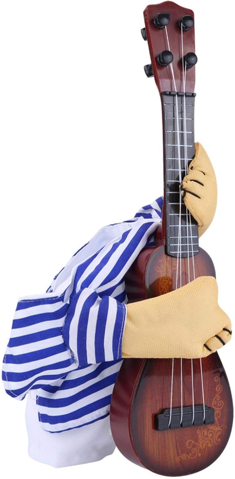 EVTSCAN Pet Guitar Costume, Funny Pets Dog Cat Clothes Guitar Player Dress, Puppy Halloween Christmas Party Costume(M-服装) image number 1