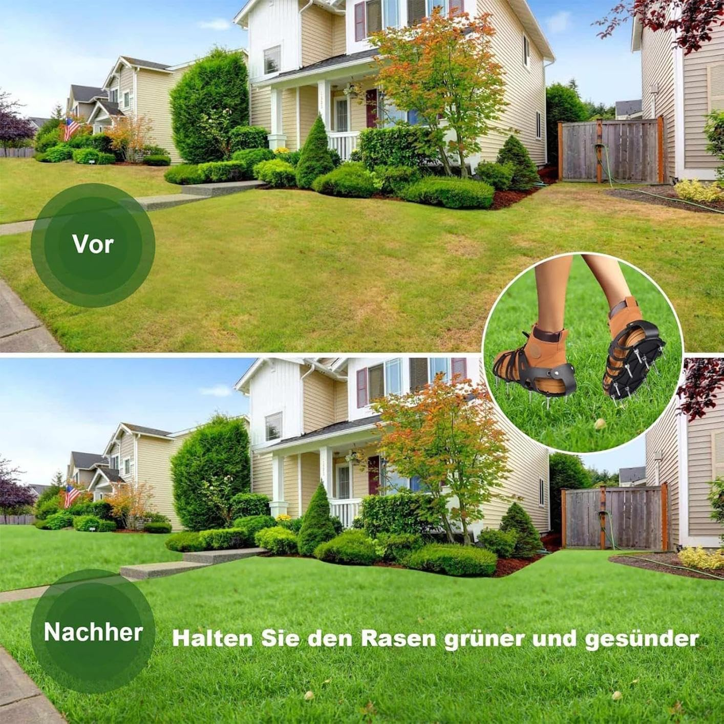 DAWCBVJQ Spiked Shoes for Lawn Ventilation, Garden Ventilation Sandals, Lawn Aerator Tool, Heavy Duty Floor Fan for Soil Loosening and Weed Removal in the Garden, Outdoor Use image number 5