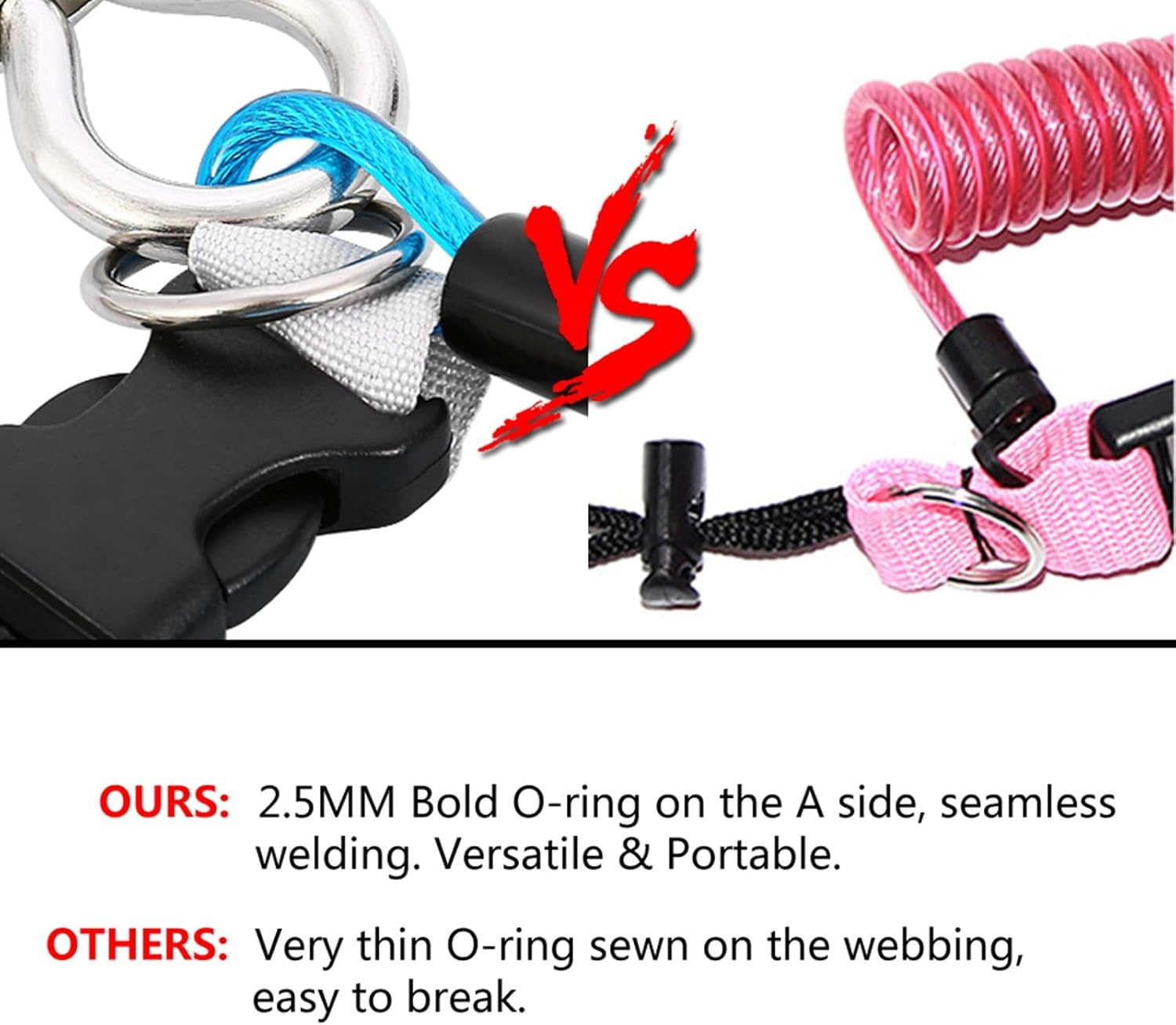 Keep Diving Stainless Steel Reef Hook with Spring Lanyard Diving Hook Keep Diving Stainless Steel Hook Diving Accessories - Diving & Snorkelling (Blue) image number 3