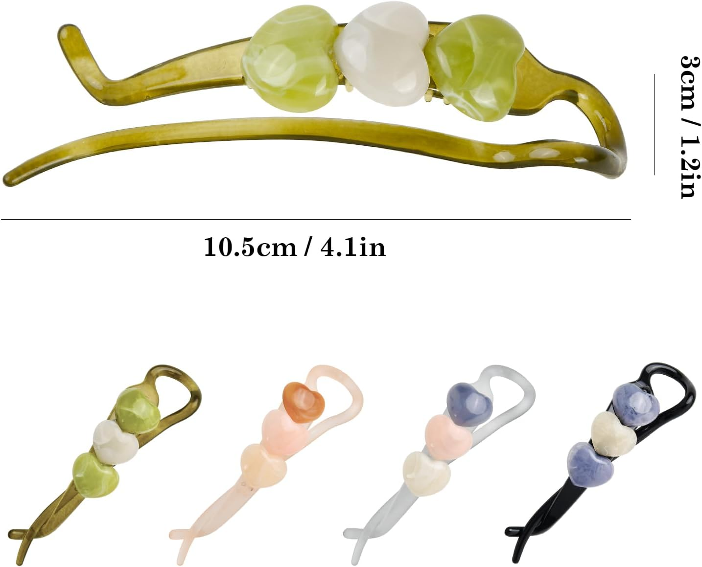 Set of 4 Hair Clips, Banana Clip, Twist Clip, Non-Slip and Hair Friendly for Updos, Half Updos and Low Ponytails image number 2