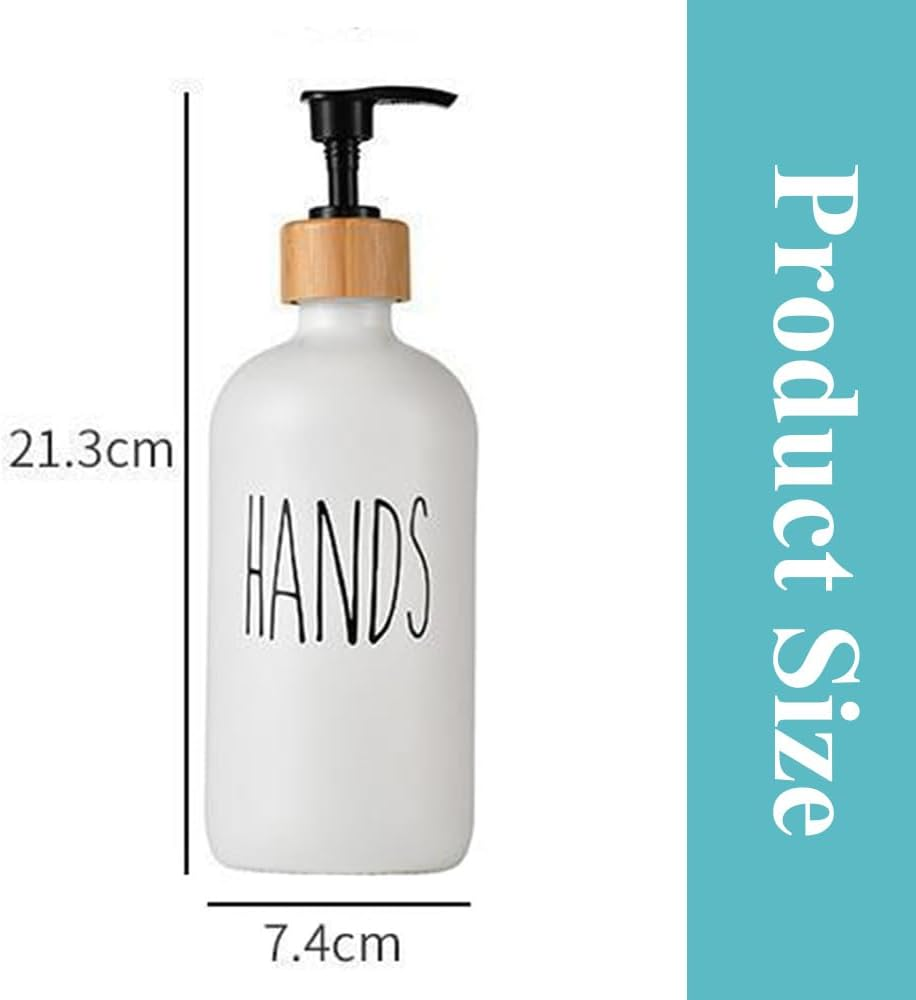 Soap Dispenser with Pump & 16 Oz Glass Soap Dispenser,Soap Dispenser Set/Shower Gel Bottle,Hand Soap Dispenser for Kitchen Decor