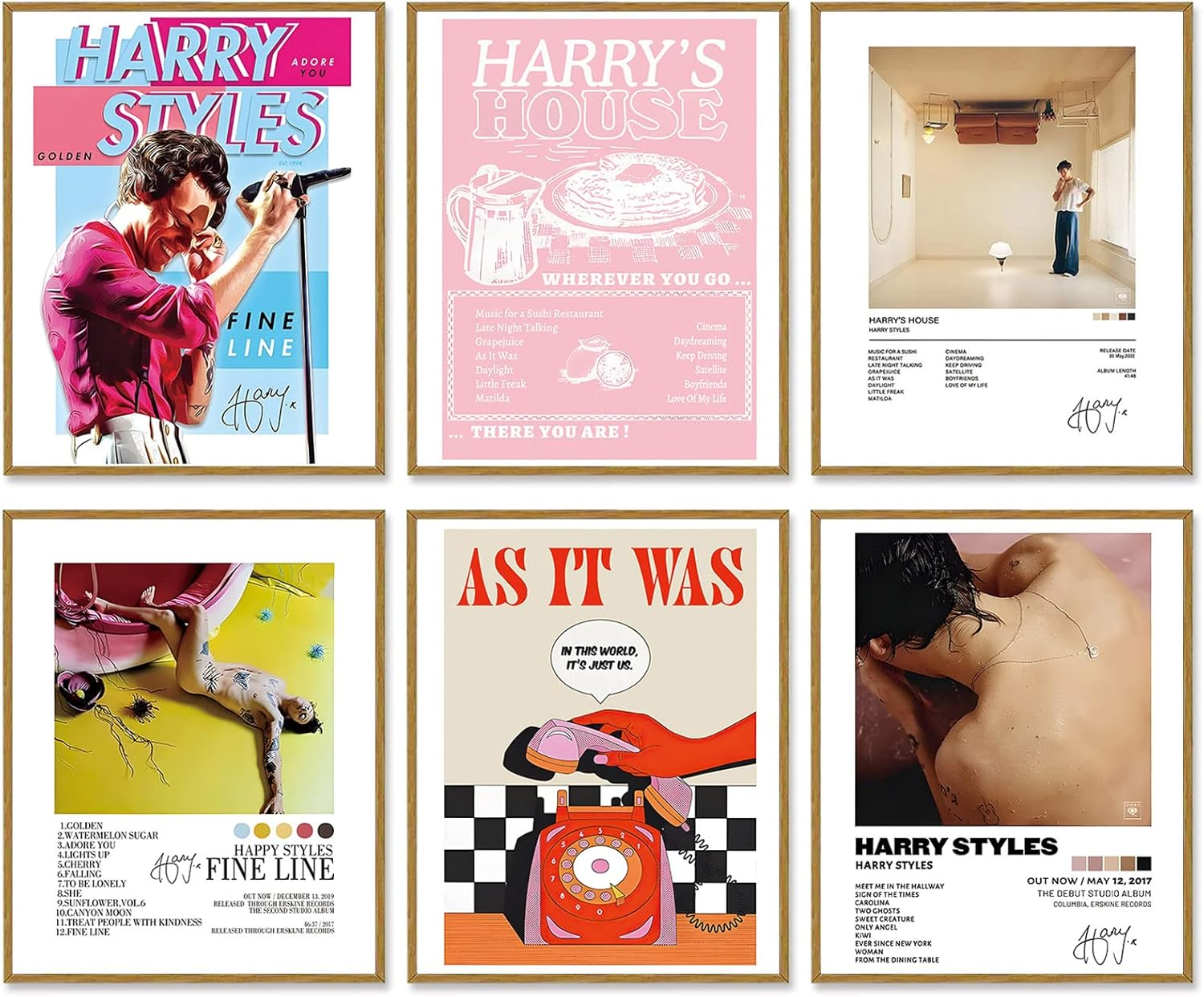 A ART&middot;ZONE Star Poster Gifts 8X10 Canvas Prints Unframed Set of 6 Music Posters for Room Aesthetic Wall Decor Taylor Swift Poster Canvas Wall Art C/ Pink