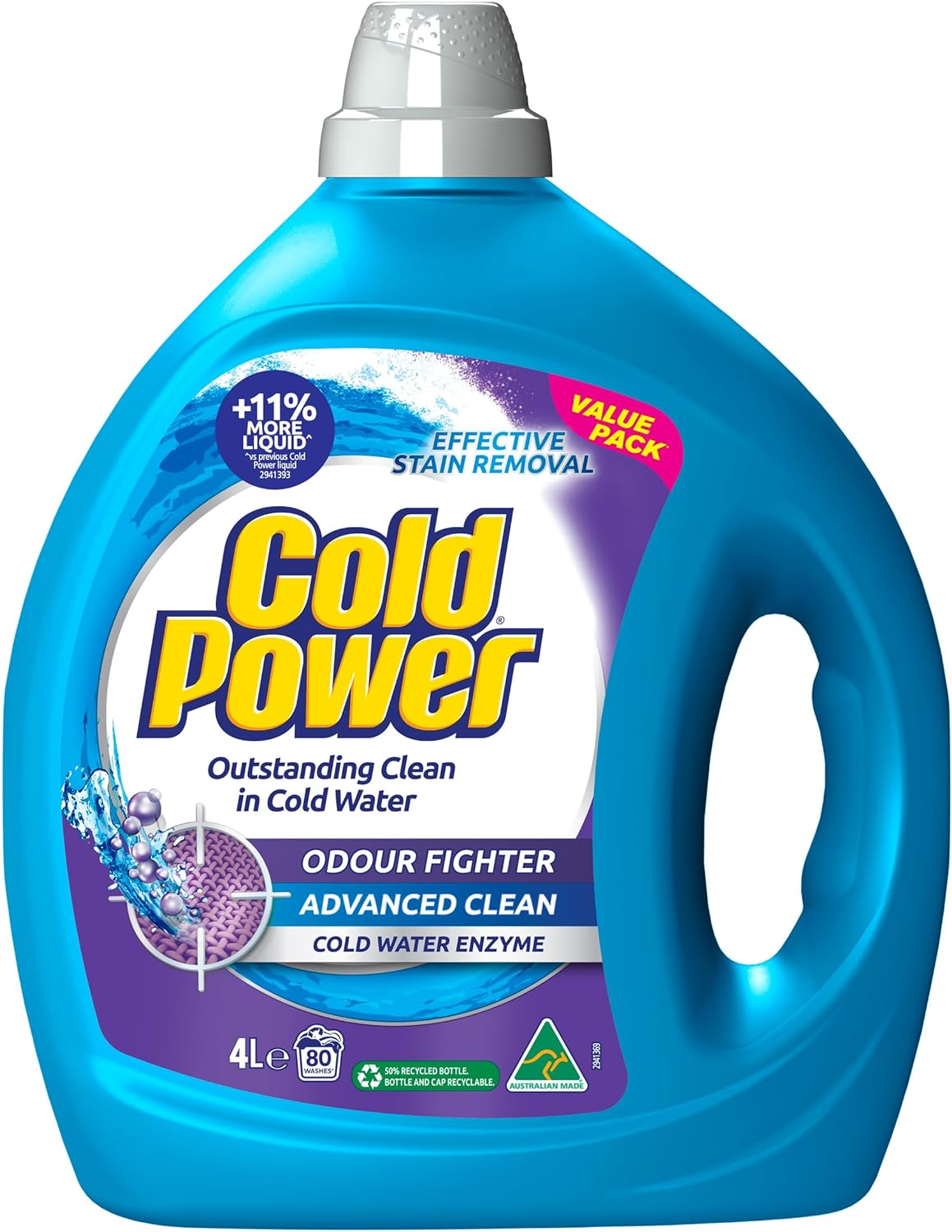 Cold Power Laundry Detergent Liquid Odour Fighter 4L
