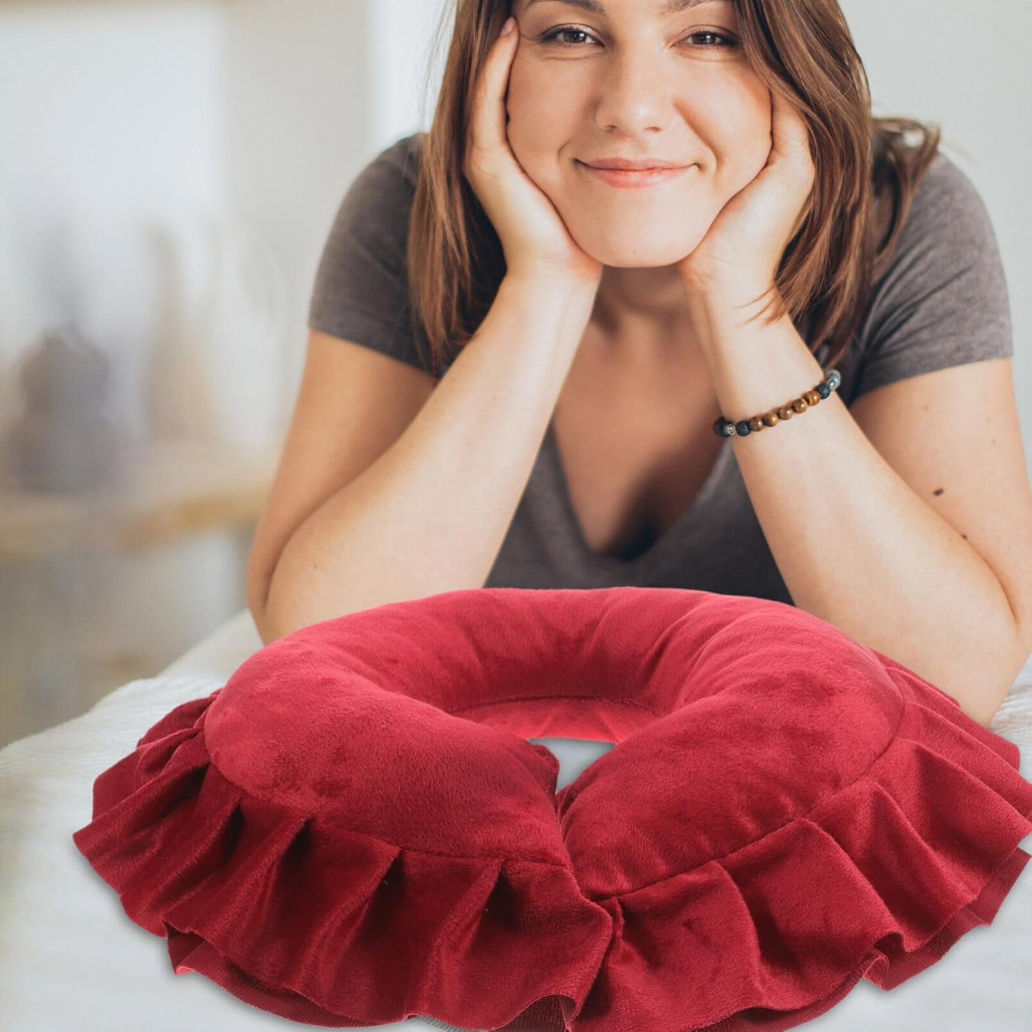 Healeved Pillow SPA Massage Pillow Massage Face Relax Pillow Headrest SPA Beauty Salon Pillow image number 2