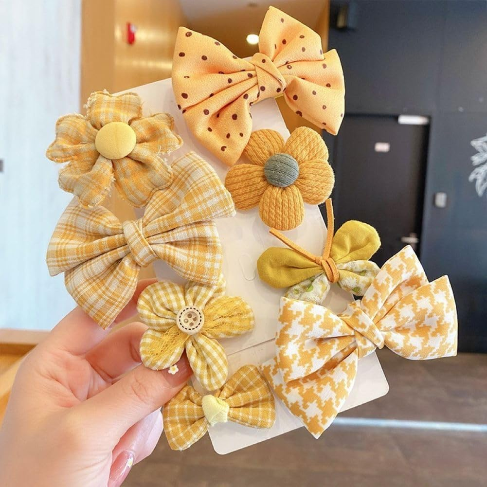 Children'S Bow Hair Clips Little Girl Hair Clips Baby Girl Hair Accessories Cute Bow Girls Hair Accessories Fabric Headwear（Yellow） image number 2