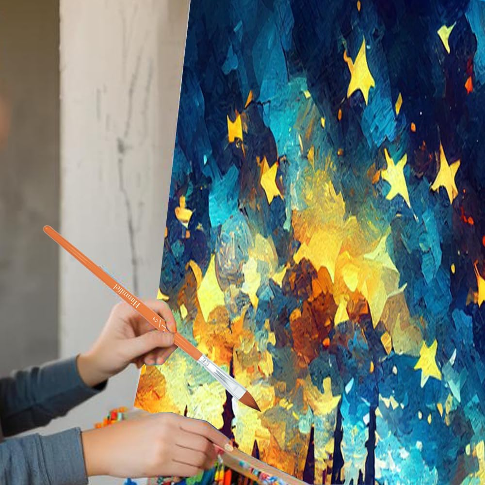 Cat Tongue Brush Set, 4 Pcs Pointed Oval Brushes for Painting Leaves, Stems, Flower Petals and More. Acrylic, Watercolor, Oil and Gouache Brushes for Artists and Beginners image number 2