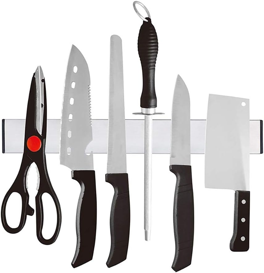 Kitchen Shelf Kitchen Free Punching Wall-Mounted 304 Stainless Steel Magnetic Knife Holder, Size:41X4X1.5Cm Kitchen Shelf image number 1