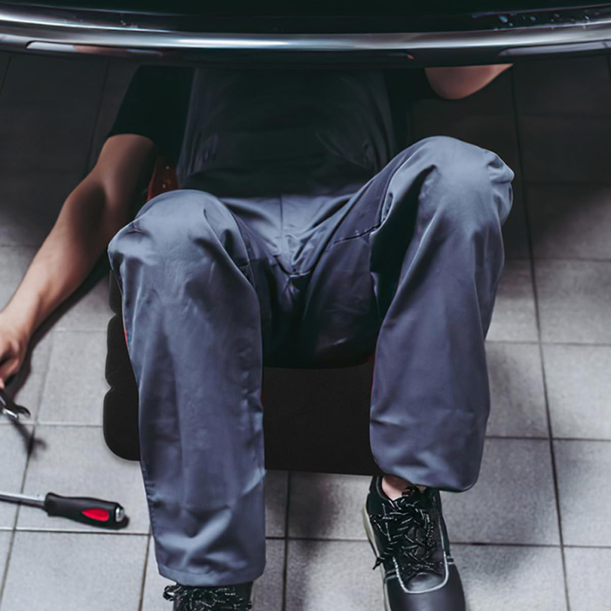 Yardenfun 2Pcs Eva Garden Kneeling Pads Thick Knee Cushions for Gardening and Outdoor Use 45X21X2.5Cm Black Lightweight Protective Mats image number 5