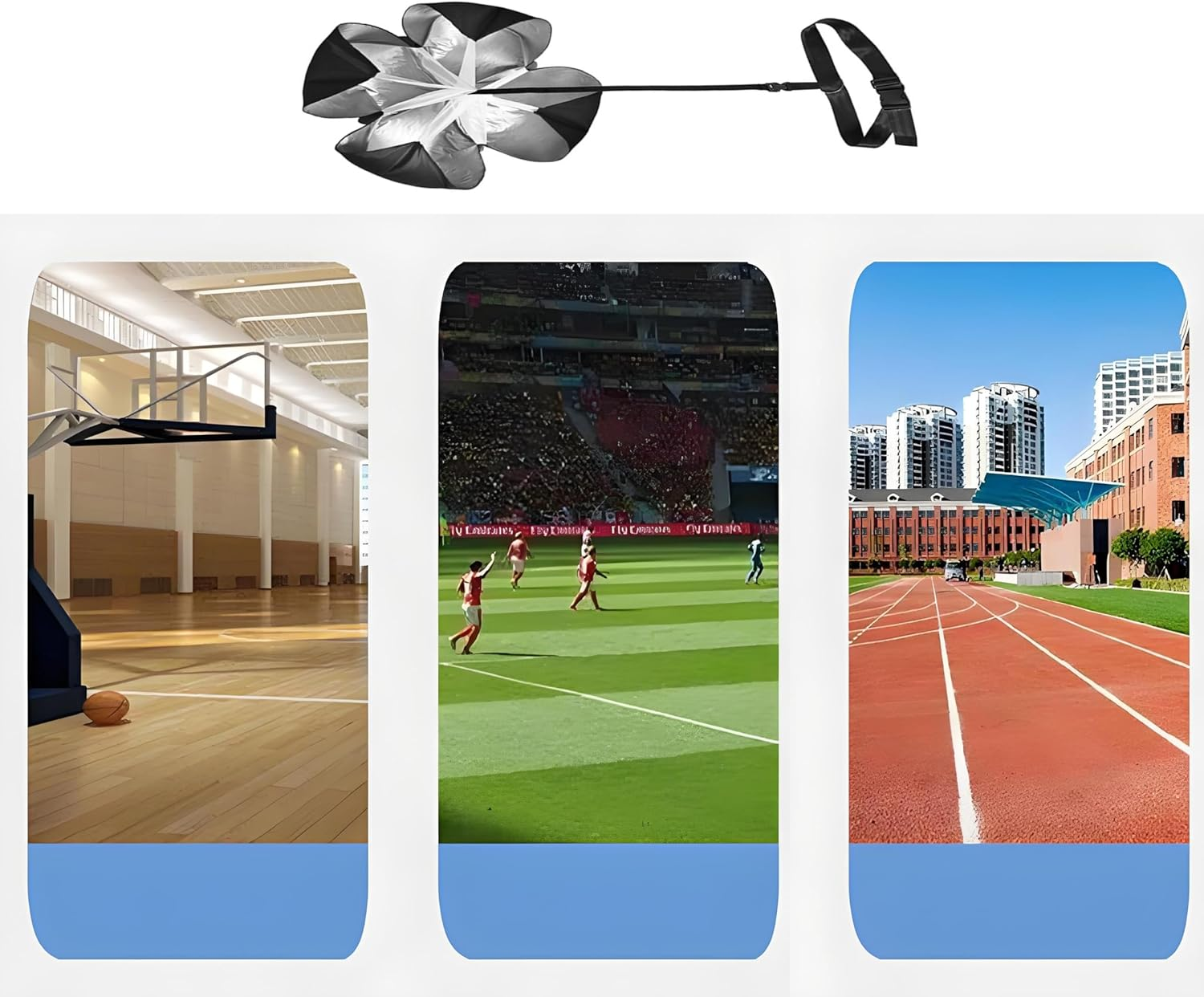 Resistance Parachute Running Speed Parachute Speed with Adjustable Strap, Speed Drills Training Training and Strength Training.