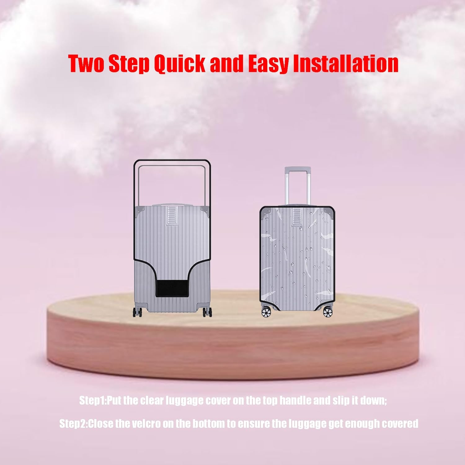 Luggage Cover Protector Bag PVC Clear Plastic Suitcase Cover Protectors Travel Luggage Sleeve Protector image number 1