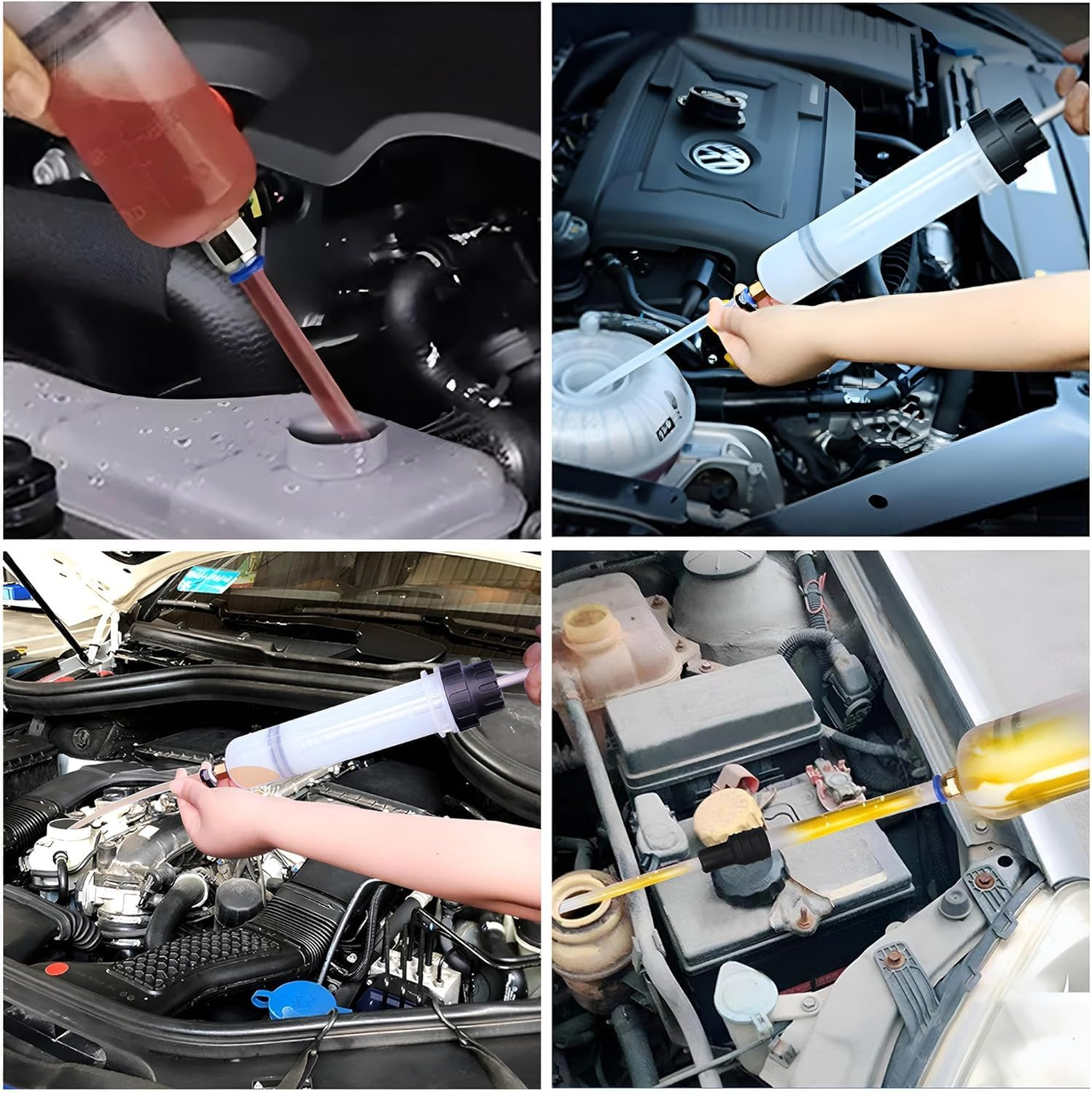 BEANPRECOY 500Cc Oil Fluid Extractor & Filler Pump | Manual Vacuum Oil Change Syringe W/Hose | for Engine, Brake Fluid, Transmission Oils & Coolant | Multi-Purpose Fluid Transfer Pump image number 3