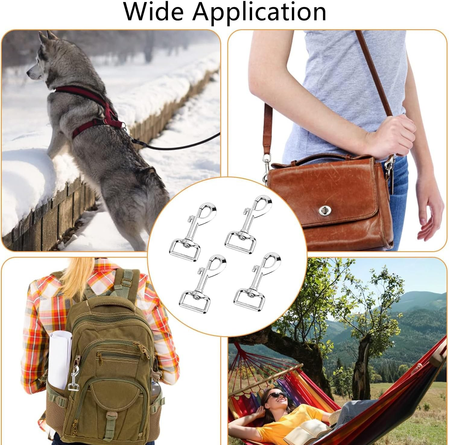 RUIENGCOMM 10Pcs Dog Leads Clips Stainless Steel Clips Clasp 360&deg; Swivel Snap Hooks Pet Buckle Key Chain Suitable for Connecting Pet Collars and Keychains image number 1