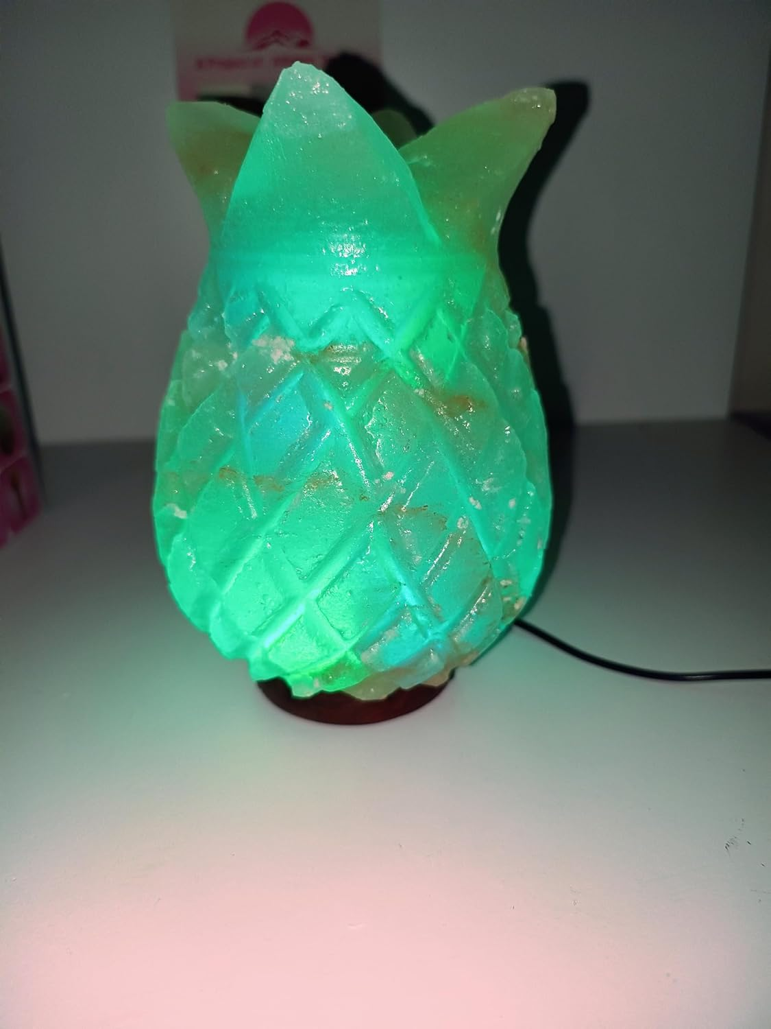 Himalayan Premium Multi Colour Pineappple Salt Lamp 100% Authentic, Beautifully Hand Crafted Pineappple Salt Lamp Comes with Complete Electric Fitting image number 2