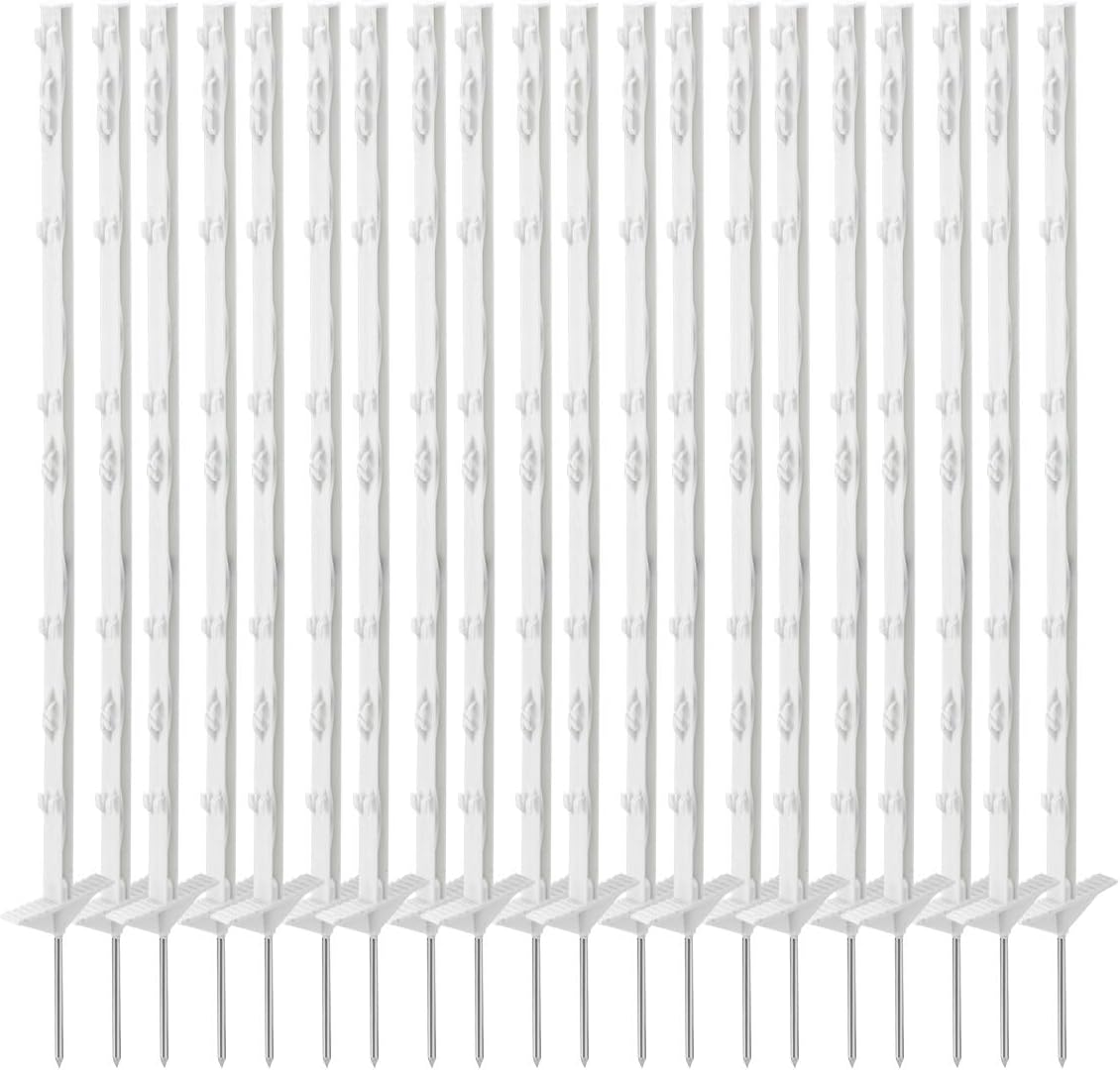 20Pcs Electric Fence Posts Tread Step in Wire Poly Tap Garden Farm Livestock Cattle Sheep Cow Insulators Poles White image number 6