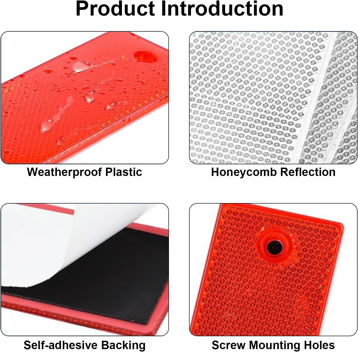 20Pcs Red and White Reflective Stickers for Trailers, Trucks, Rvs, Driveways, Durable Waterproof for Night Safety image number 3