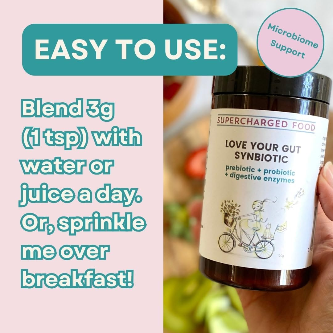 Synbiotic Blend 120G | Probiotic & Prebiotic Food Supplement | Daily Gut Harmony | by Lee Holmes' Supercharged Food | Trusted since 2012