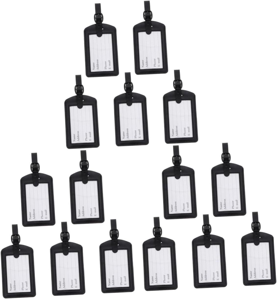 VALICLUD 15Pcs Pu Leather Luggage Tags Id Labels Travel Baggage Identifier Design for Easy Luggage Recognition at Airports image number 4