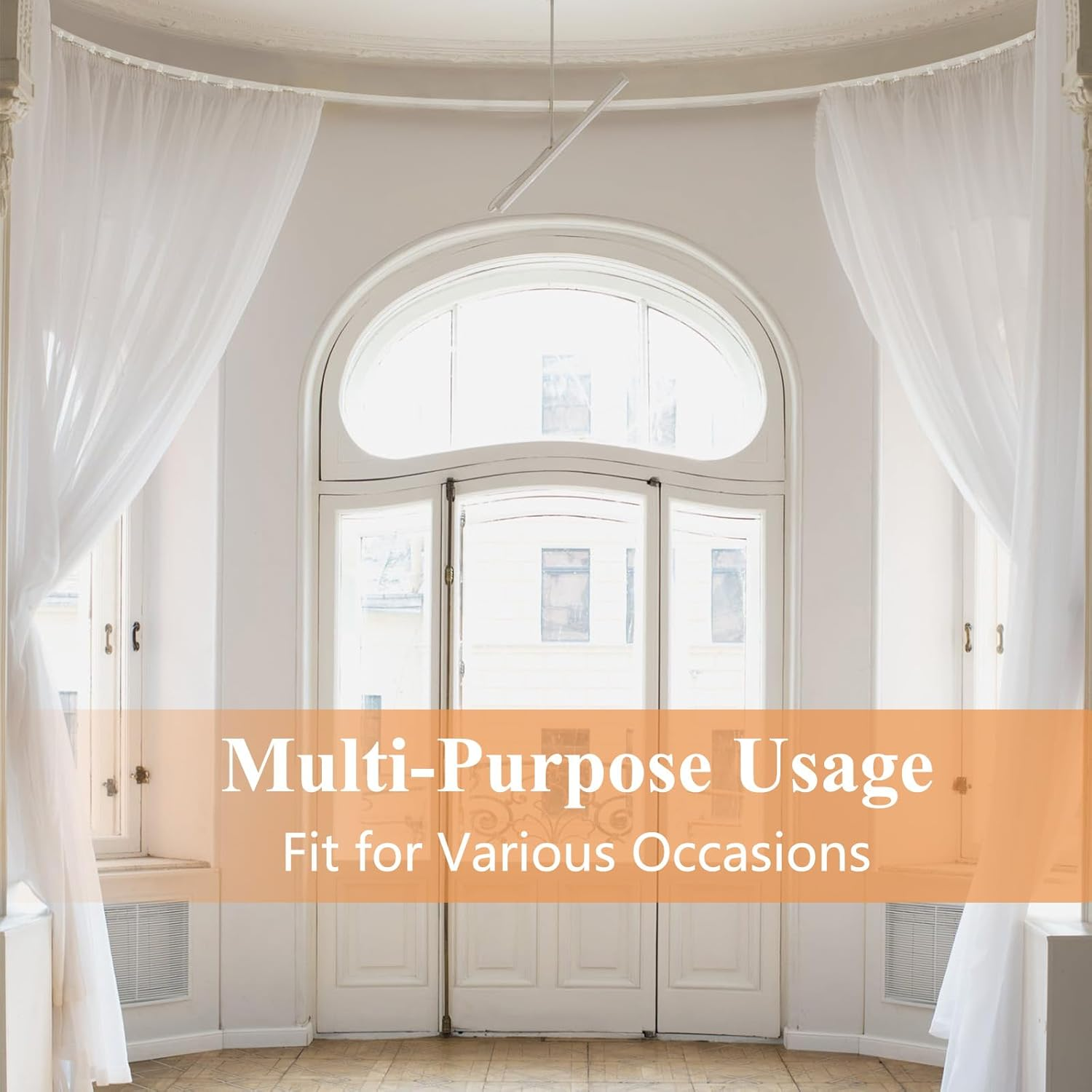 TOKPLNU Ceiling Curtain Track, Flexible Bendable Ceiling Curtain Track Curved Curtain Track 12Ft Ceiling Track for Curtains Room Divider Curtain Rail Track Ceiling Wall Mount for RV Curtain Bay Window image number 4