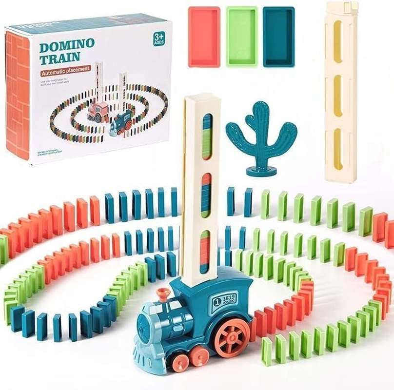 Dominoes Rally Toy Set - Creative Domino Train, Fun Domino Games for Kids Boys and Girls image number 6