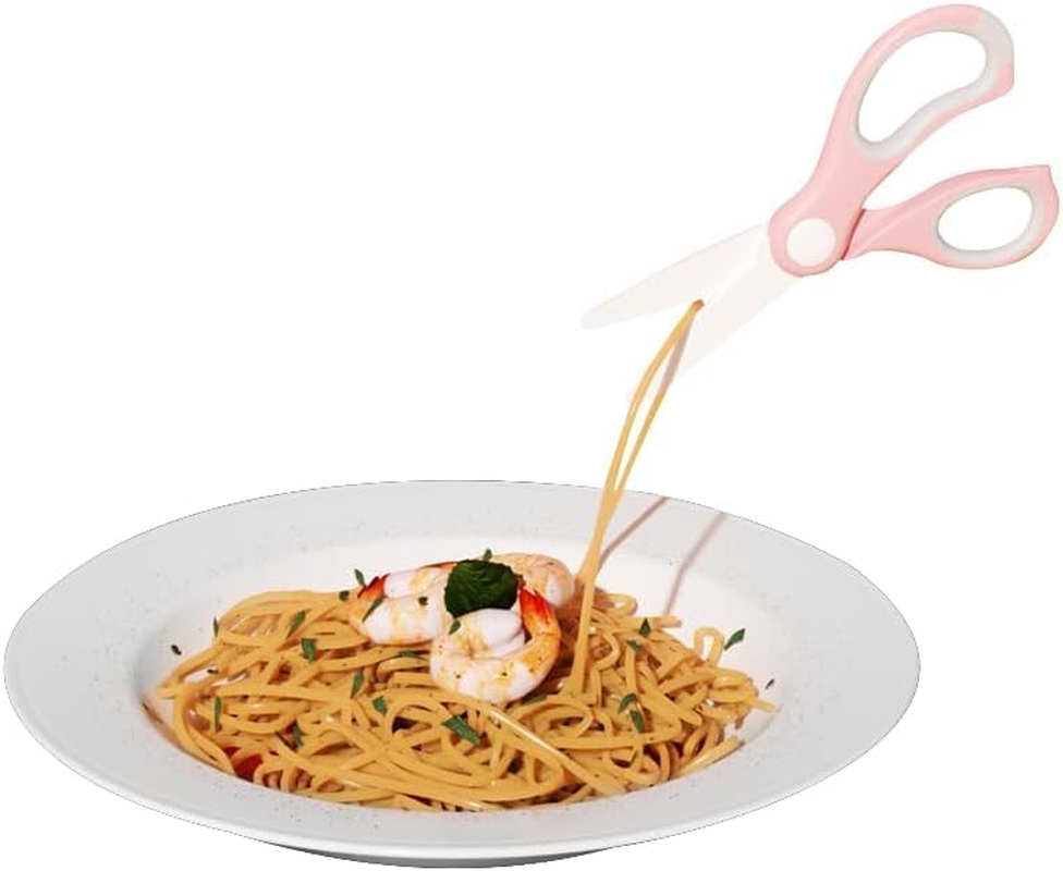 Portable Ceramic Baby Food Scissors Shears with Cover and Travel Case,Ceramics Shear Drop-Resistance Baby Safety Kids Food Feeding Accessories Scissors Tableware Household Tool (Pink) image number 1