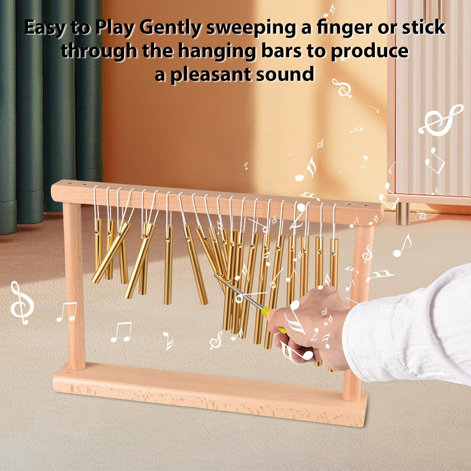 20 Note Chime with Mallet for Ornament Classroom Office Decoration Professional Stage Performance Desktop Wind Chimes Musical Percussion Instruments Gold image number 5