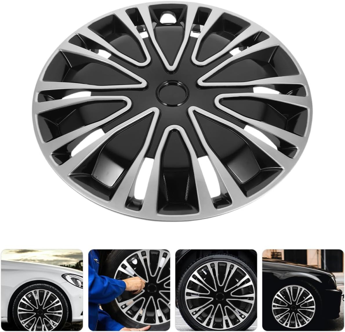 SEWOART 2Pcs Automotive Wheel Hub Covers Decorative Hubcap Car Rim Covers image number 5