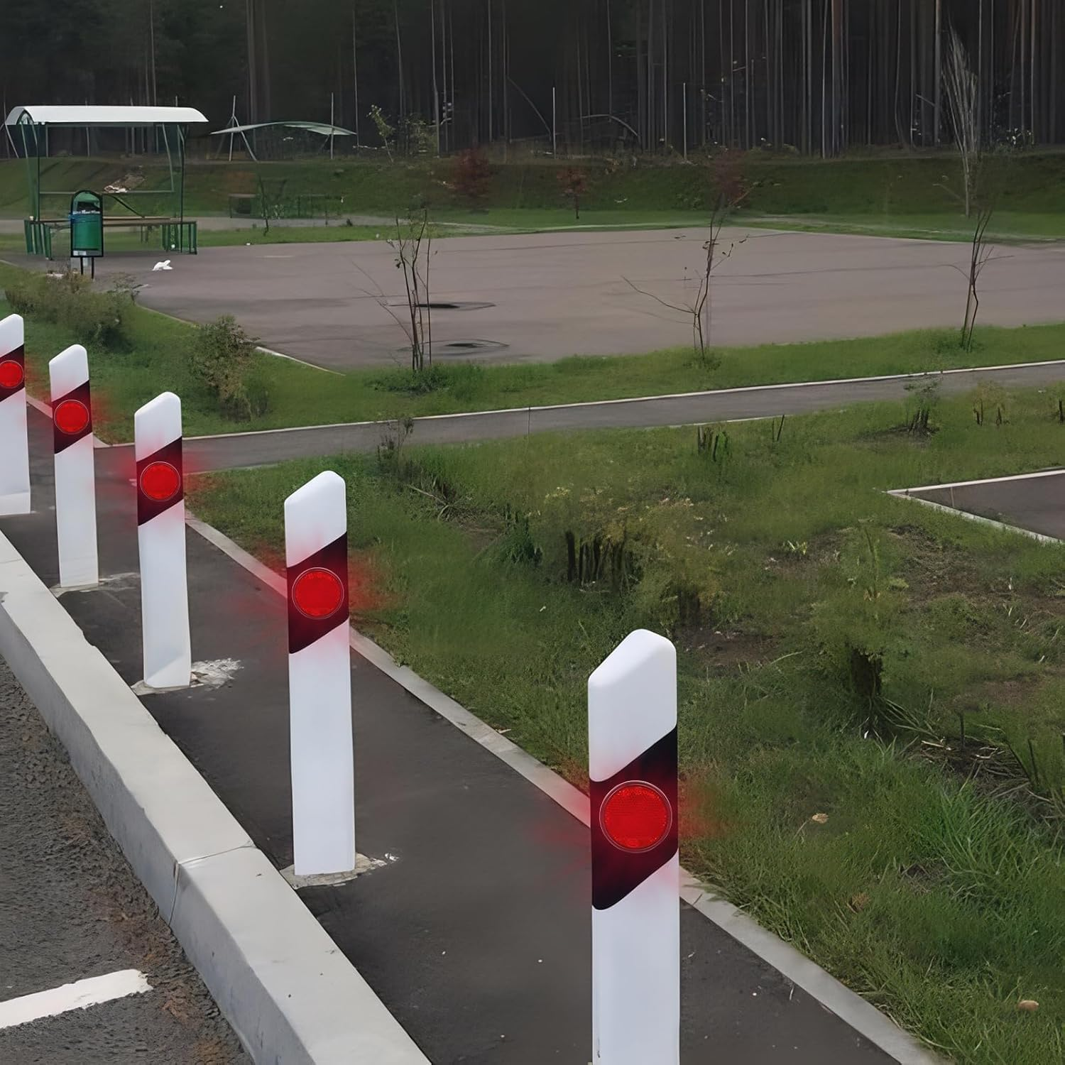 6PCS Premium round Safety Reflectors &ndash; 2.24 Inch Self-Adhesive Reflective Pads for Trucks, Trailers, Mailboxes, Driveways, Posts & Tunnels &ndash; High Visibility Road Safety Markers (White)