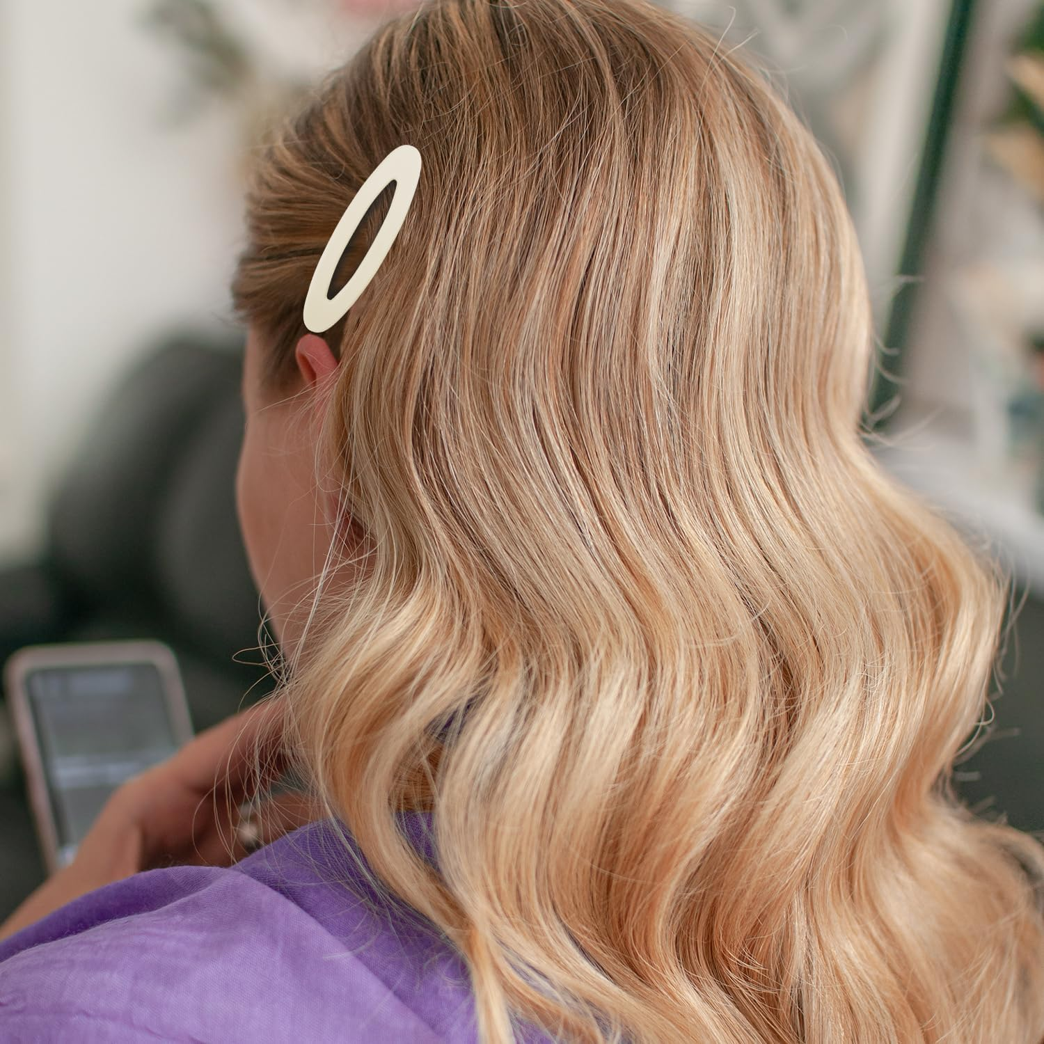 6Pcs Large Snap Hair Clips Beige Matte Snap Hair Barrettes for Girls Women Hair Accessories (9Cm) image number 6