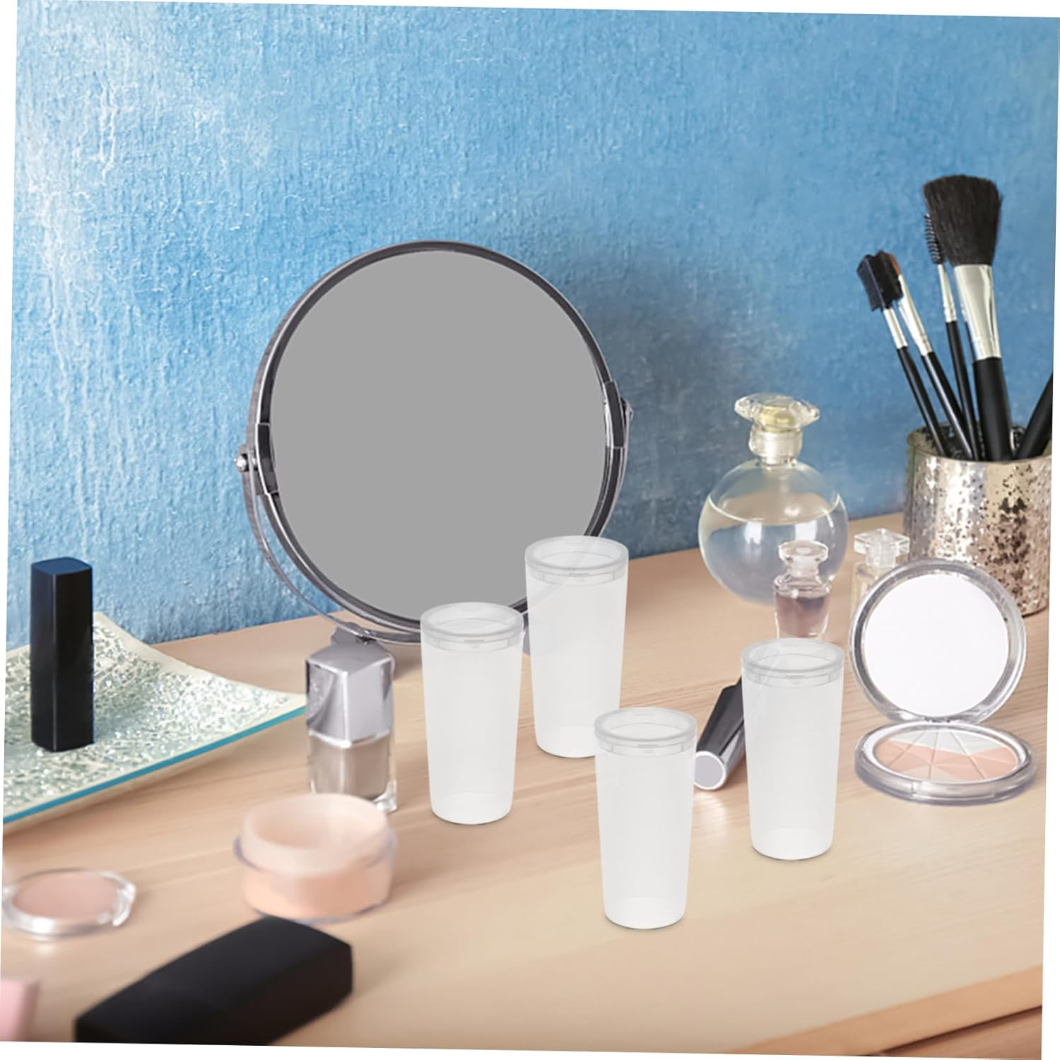 PACKOVE 10Pcs Transparent Makeup Brush Covers round Design Brush Protectors Versatile Holder for Cleanliness and Maintenance for Household and Art Tools image number 1