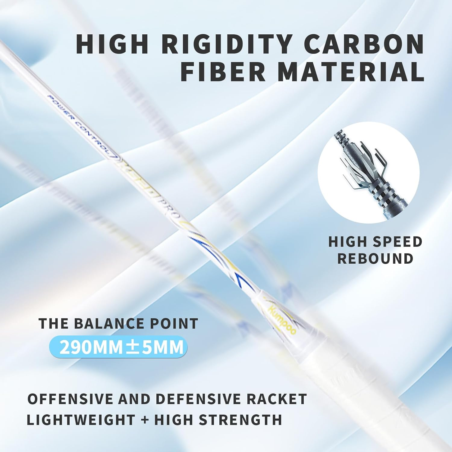 Professional Badminton Racket, Carbon Fiber Badminton Racket, High Tension String Lightweight Badminton Racquet with Badminton Racket Bag for Sports Training Game - Firefly-Pink image number 4